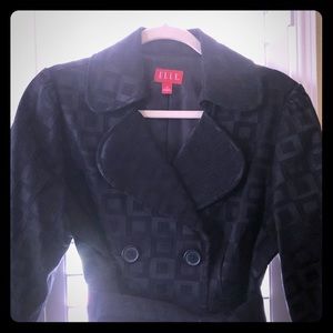 ELLE double breasted cropped blazer with belt